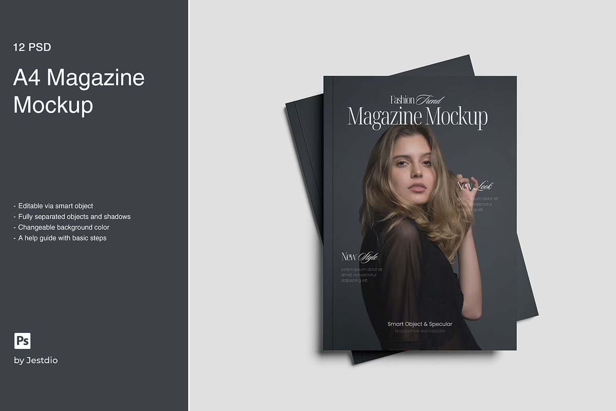 A4 Magazine Mockup, a Books & Magazine Mockup by Jestdio (Photo 1 of 15)