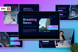 Breaking News - Entertainment PPT, a Presentation Template by Deepslide Studio