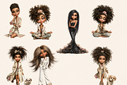 BLACK GIRL ROUTINE CLIPART, a Person Illustration by Daring Digies (Thumbnail 5 of 9)