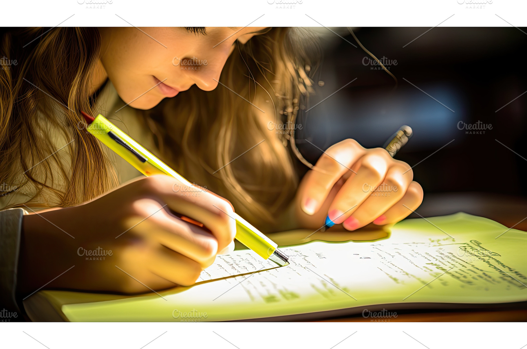 bright yellow highlighter ai, a School & Education Photo by pikepicture