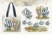 Calm fish watercolor clipart, an Animal Illustration by EL_SUHOVA (Thumbnail 3 of 13)