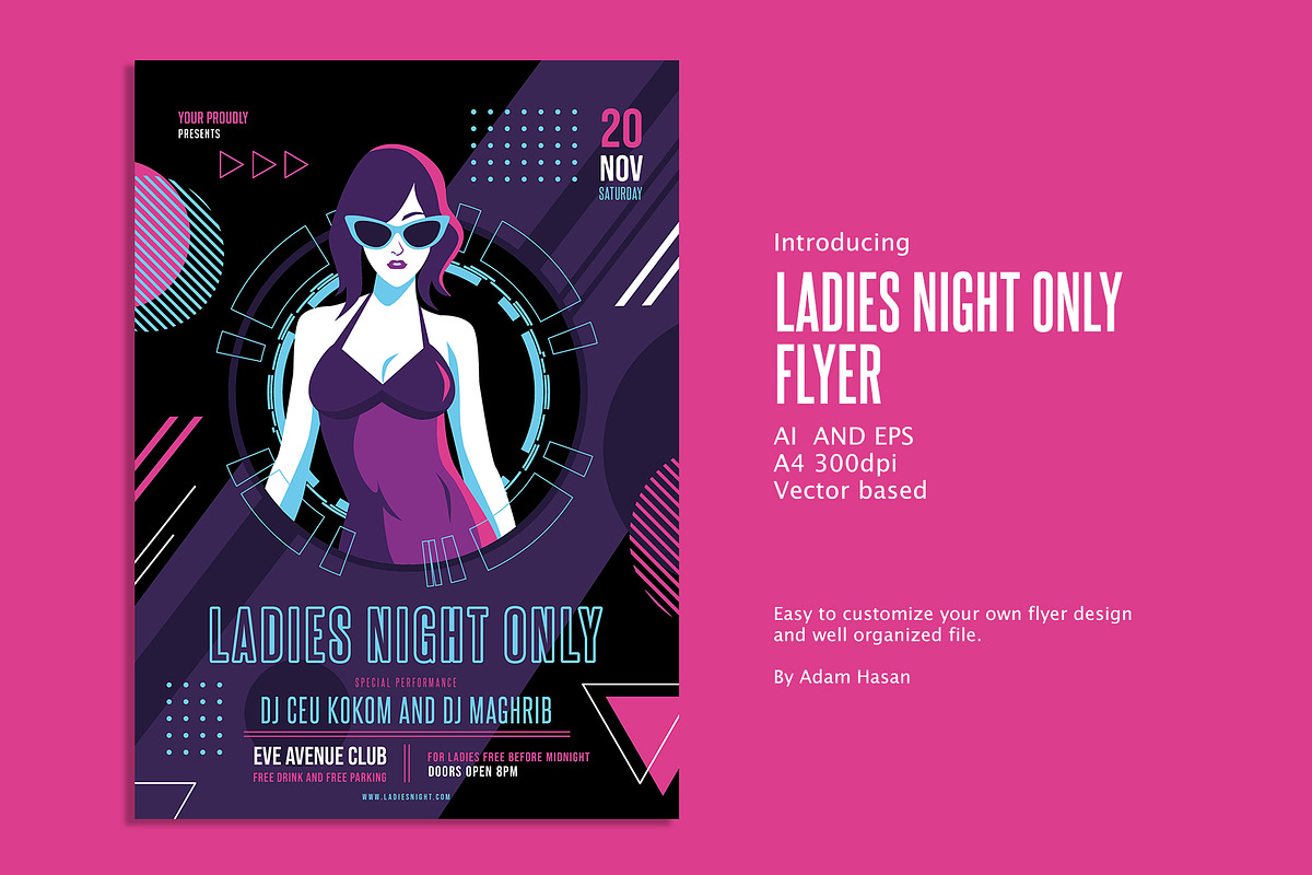 Ladies Night Only flyer, a Flyer Template by AdamHasan (Photo 1 of 3)