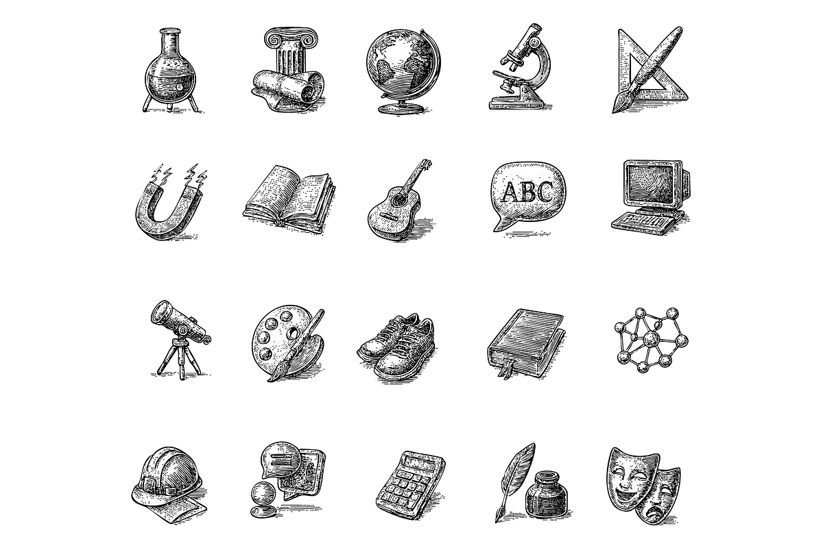 Education Icons Set, an Object Graphic by nikagraphic