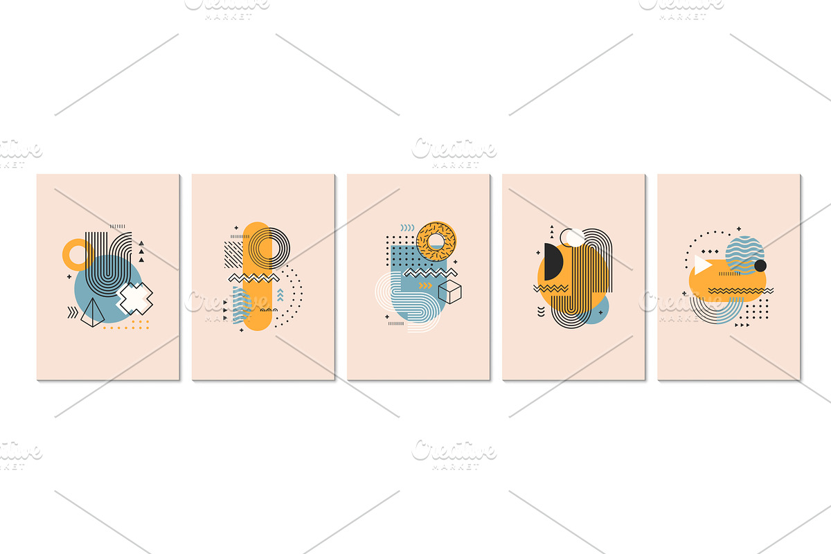 Geometric abstract shapes posters, a Decorative Illustration by Buch&Bee