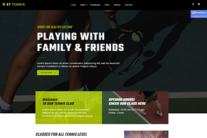 ET Tennis Onepage WordPress Theme