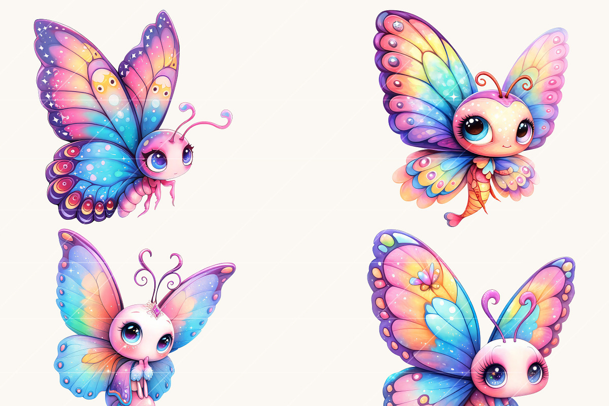 Watercolor Cute Butterflies Clipart, an Animal Illustration by Design Scotch (Photo 8 of 10)