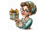 Woman With a Gift Clipart JPG, a Person Illustration by Memories By Lea (Thumbnail 19 of 20)