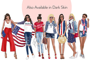 Girls In Red, White & Blue - Light S