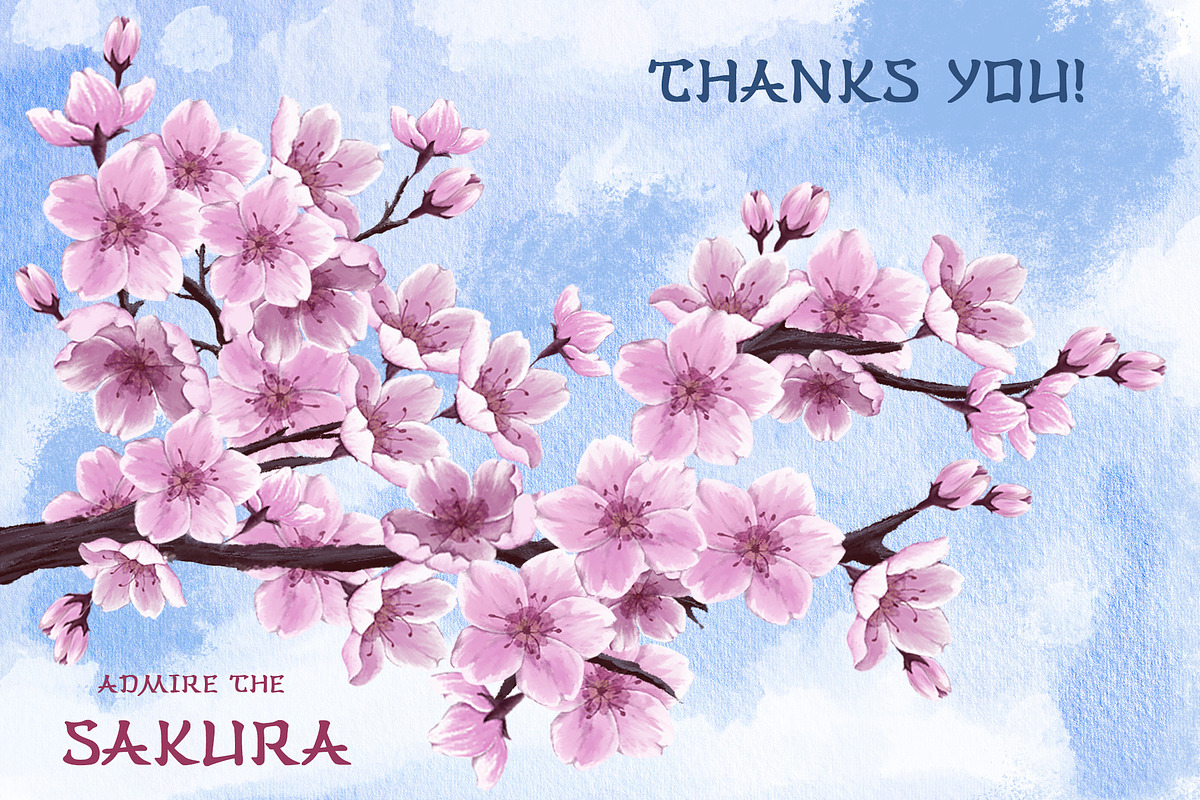 Sakura and Cat. Hanami watercolor, an Illustration by Maycat_store (Photo 10 of 11)