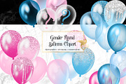 Gender Reveal Balloons Clipart, an Illustration by Digital Curio (Thumbnail 1 of 4)