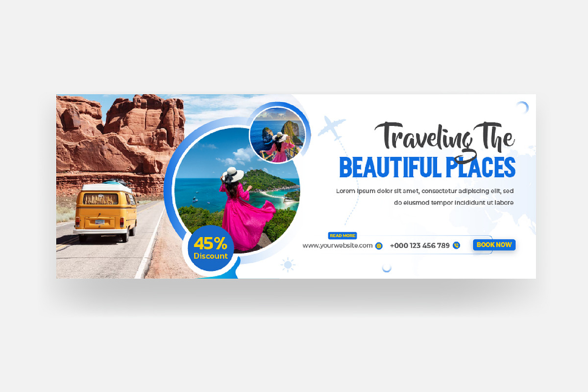 Holiday travel agency Facebook cover, a Social Media Template by Mk_Studio (Photo 9 of 10)