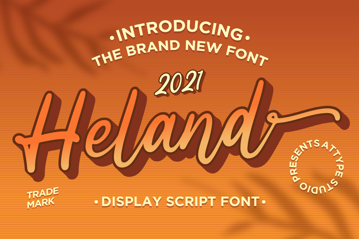 Heland - Display Script Font, a Script Font by Attype (Photo 1 of 8)