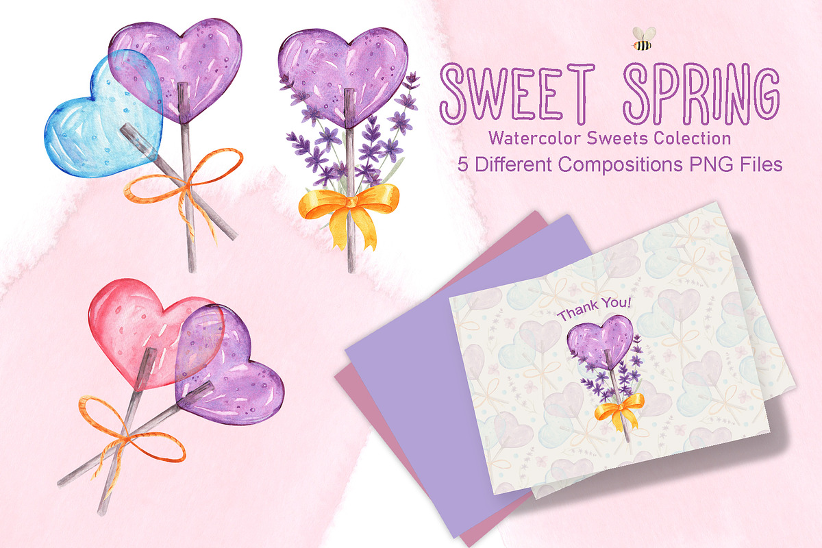 Sweet Spring Watercolor Collection, an Illustration by TanataDesign (Photo 4 of 9)