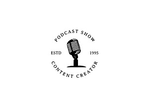 Vintage Podcast Show Logo Design, a Branding & Logo Template by AlvinStd