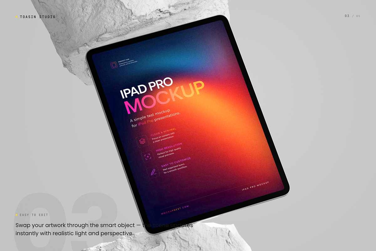 iPad Pro Mockup, an iPad Mockup by Toasin Studio (Photo 3 of 5)