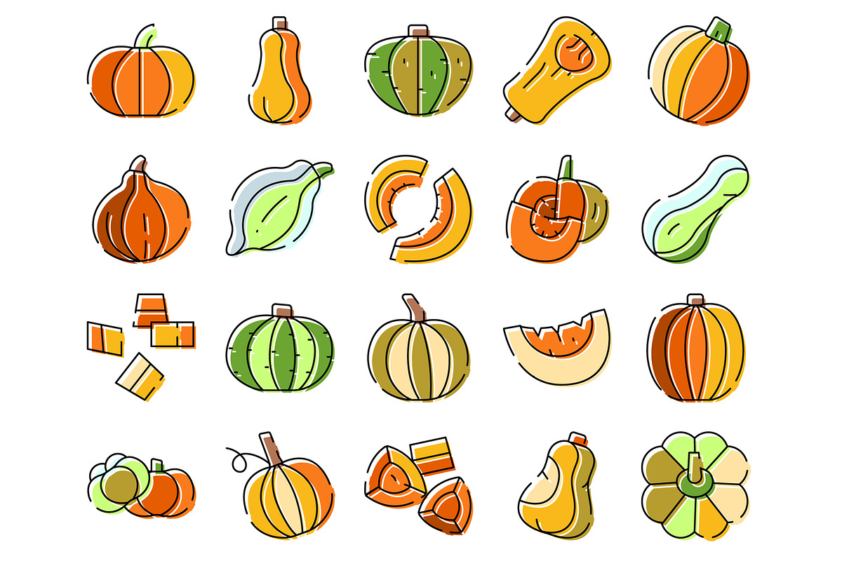 Pumpkins and squash whole and sliced, an Object Graphic by pikepicture (Photo 2 of 3)