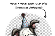 30 whimsical dog birthday clipart, an Illustration by one-touch (Thumbnail 7 of 17)