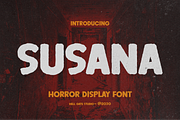 Susana Horror Display Font, a Sans Serif Font by GRVS Studio (Thumbnail 1 of 6)
