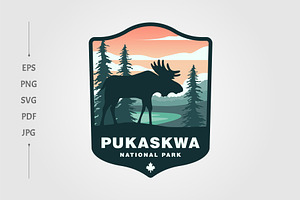 pukaskwa national park logo design, a Seasonal Illustration by lawoel