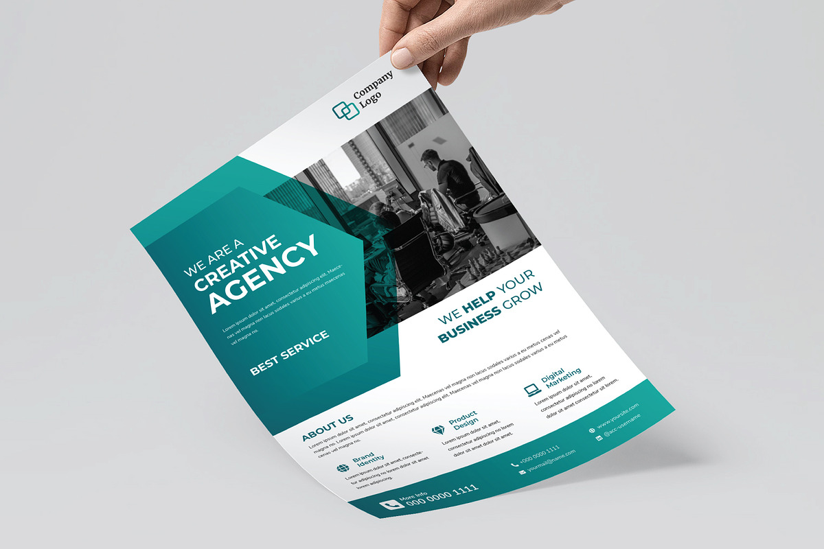 Green Corporate Business Flyer, a Flyer Template by rivatxfz (Photo 3 of 3)