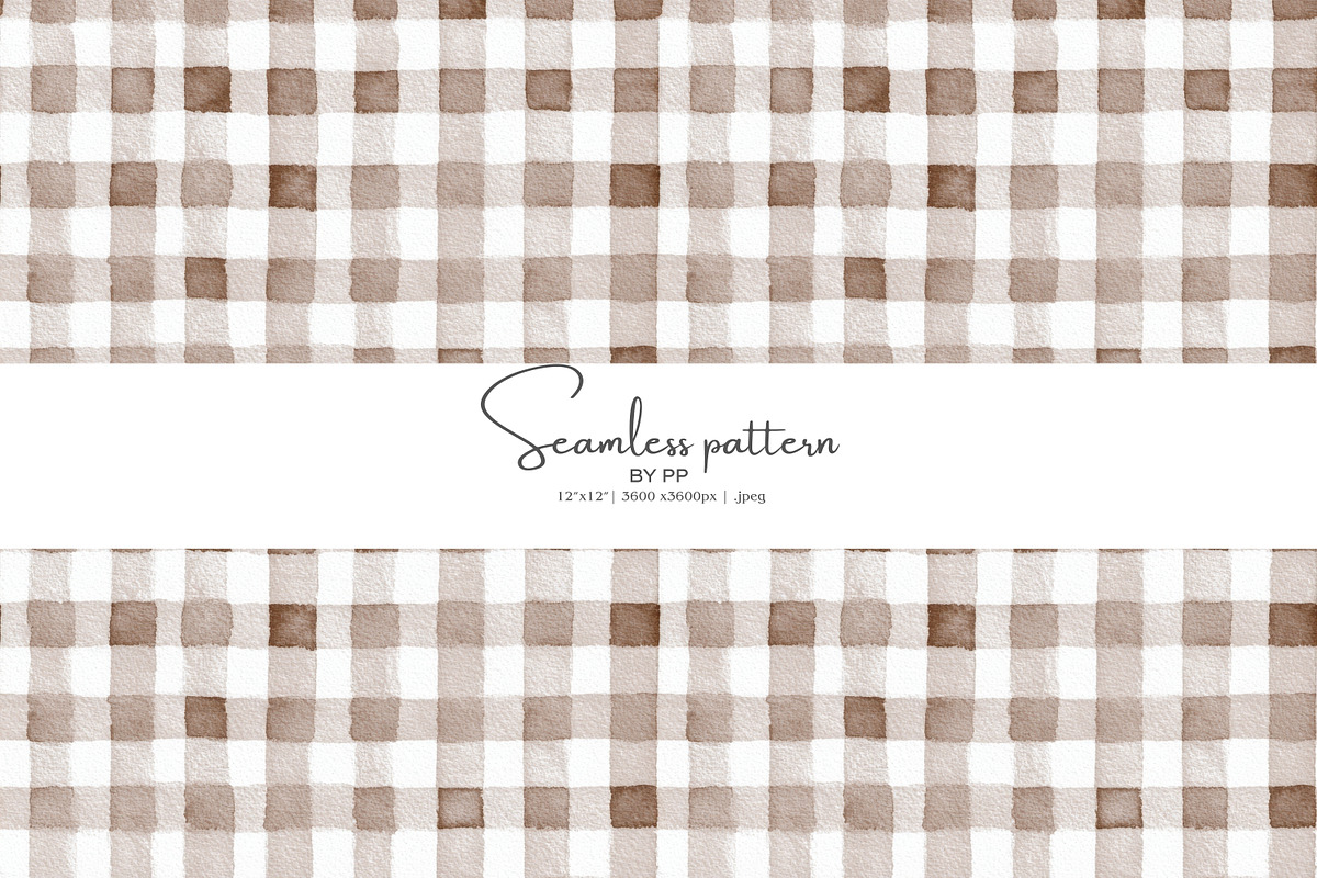 brown gingham seamless pattern, a Pattern Graphic by Pink Studio Art (Photo 1 of 5)