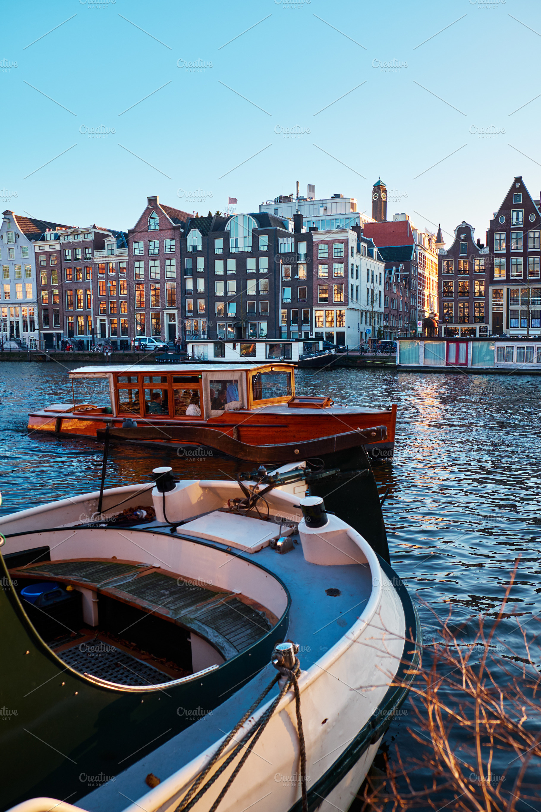 View of the canals  in Amsterdam., a Photo by badahos