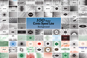 100 Comic Speed Line Vector Design, a Background Graphic by MRI STUDIO (Thumbnail 1 of 28)