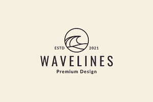 lines hipster waves logo vector icon, a Branding & Logo Template by devastd