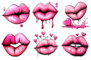 Valentines Day Lips Sublimation Clip, an Illustration by Daily.Designs (Thumbnail 4 of 5)