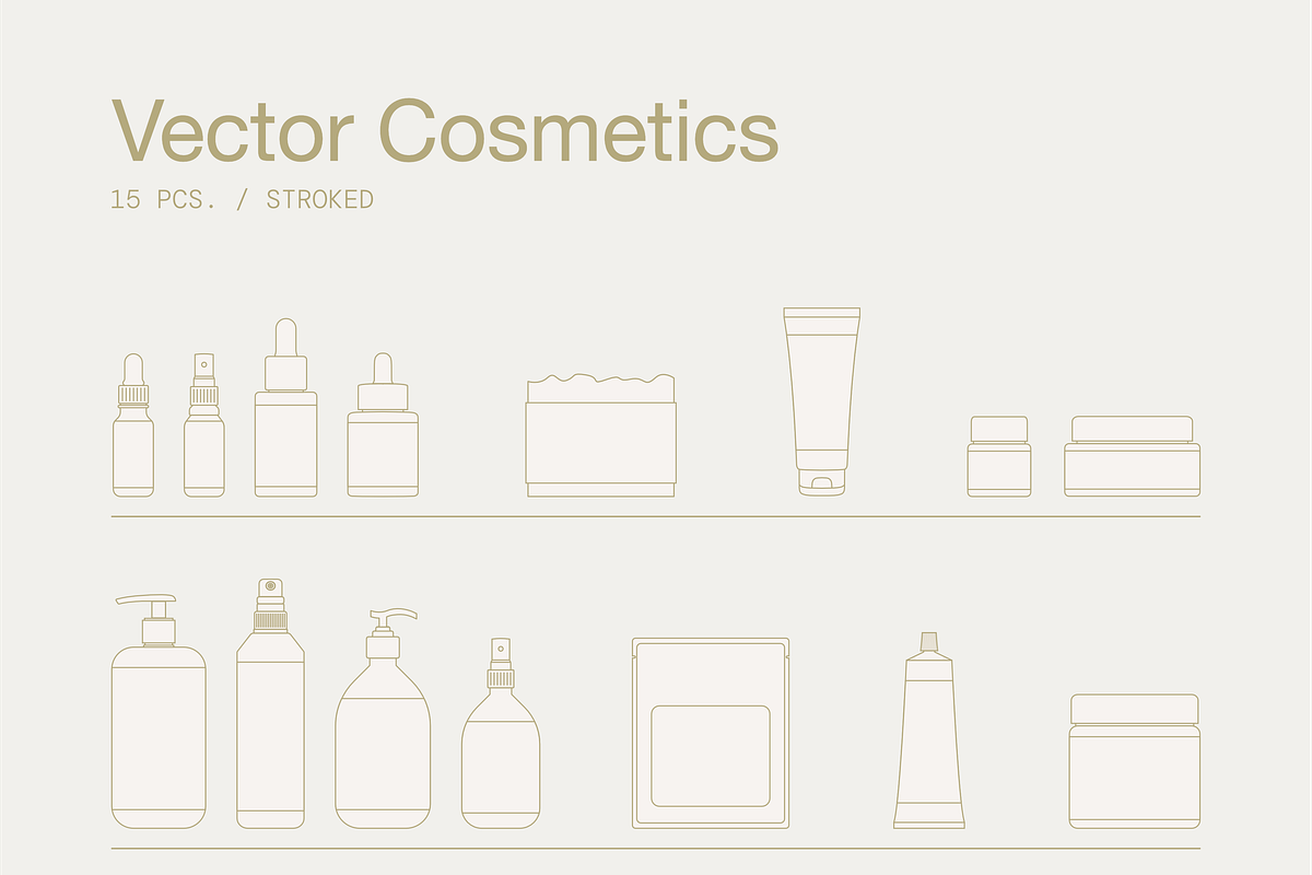 30 Cosmetic Packaging Vector Shapes, an Object Graphic by Sjá Agency (Photo 1 of 2)