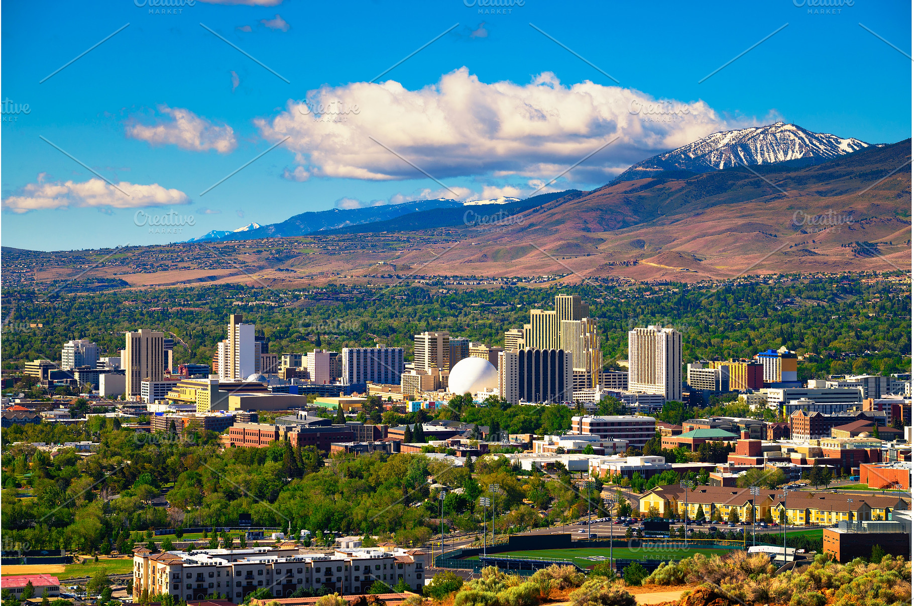 Downtown Reno skyline, Nevada, with, an Architecture Photo by Nick Fox