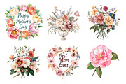 Mother's Day Floral Quotes Clipart, an Illustration by SinaCreation (Thumbnail 2 of 5)