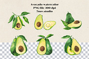 Avocado Watercolor, an Illustration by 7nov.studio (Thumbnail 2 of 6)