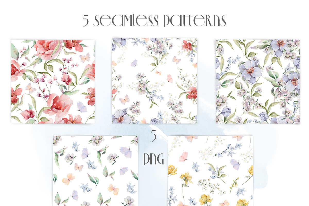 Wildflowers Watercolor bloom set, a Decorative Illustration by Edith’s World (Photo 6 of 9)