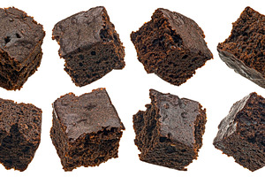 Chocolate brownie cubes collection, a Food & Drink Photo by Max Lashcheuski