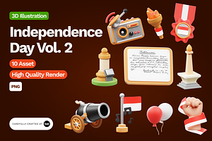 Independence Day Illustration Vol. 2, an Object 3D Model by SLAB! Design