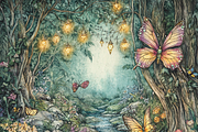 Enchanting Fairy Garden Scene, a Background Graphic by Printable Treasure (Thumbnail 3 of 9)