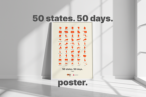 50 states. 50 days. poster.