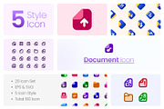 5 Styles Document Icon Pack, a Duotone Icon by hafizhhapis (Thumbnail 1 of 6)