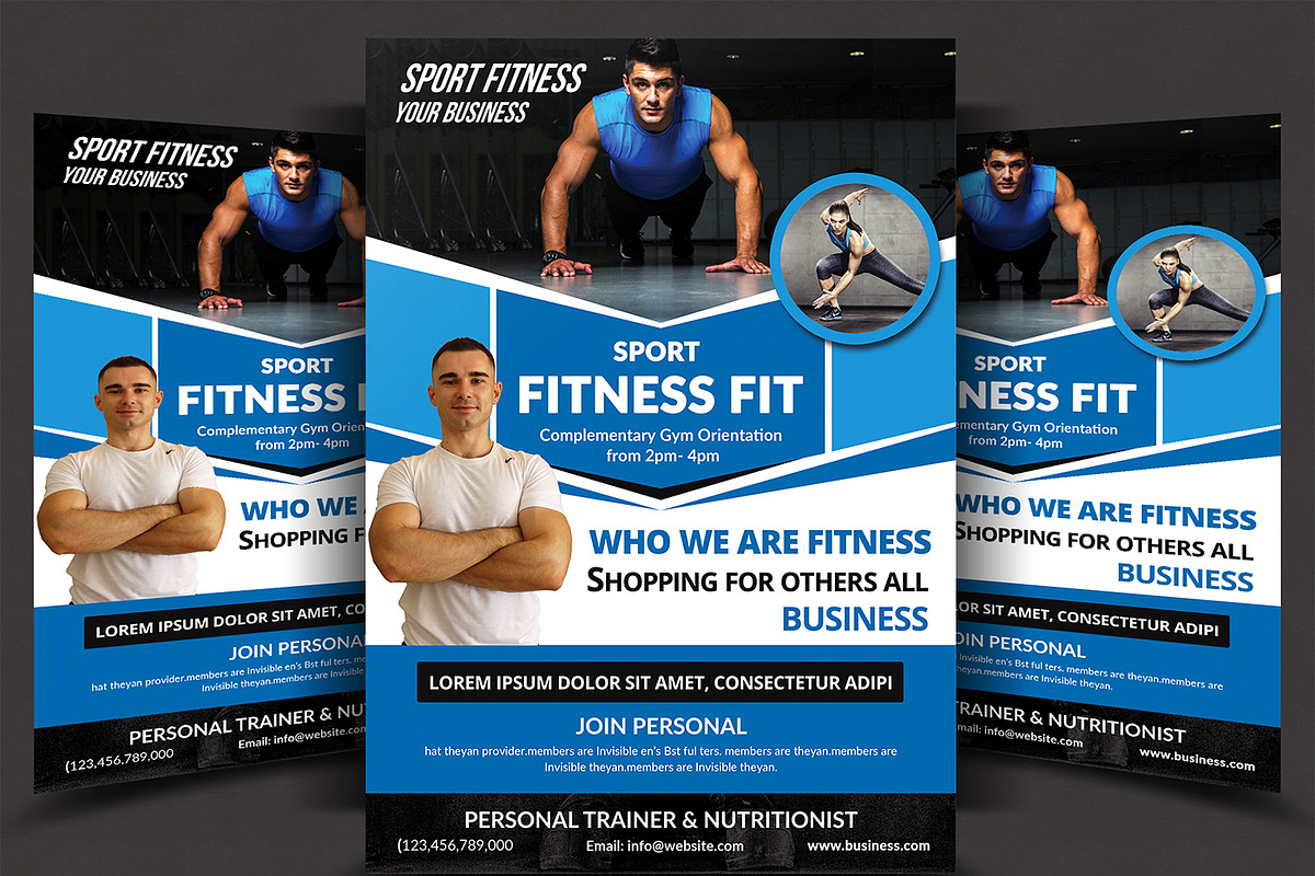 Fitness Flyer Template, a Flyer Template by AfzaalGraphics (Photo 1 of 4)