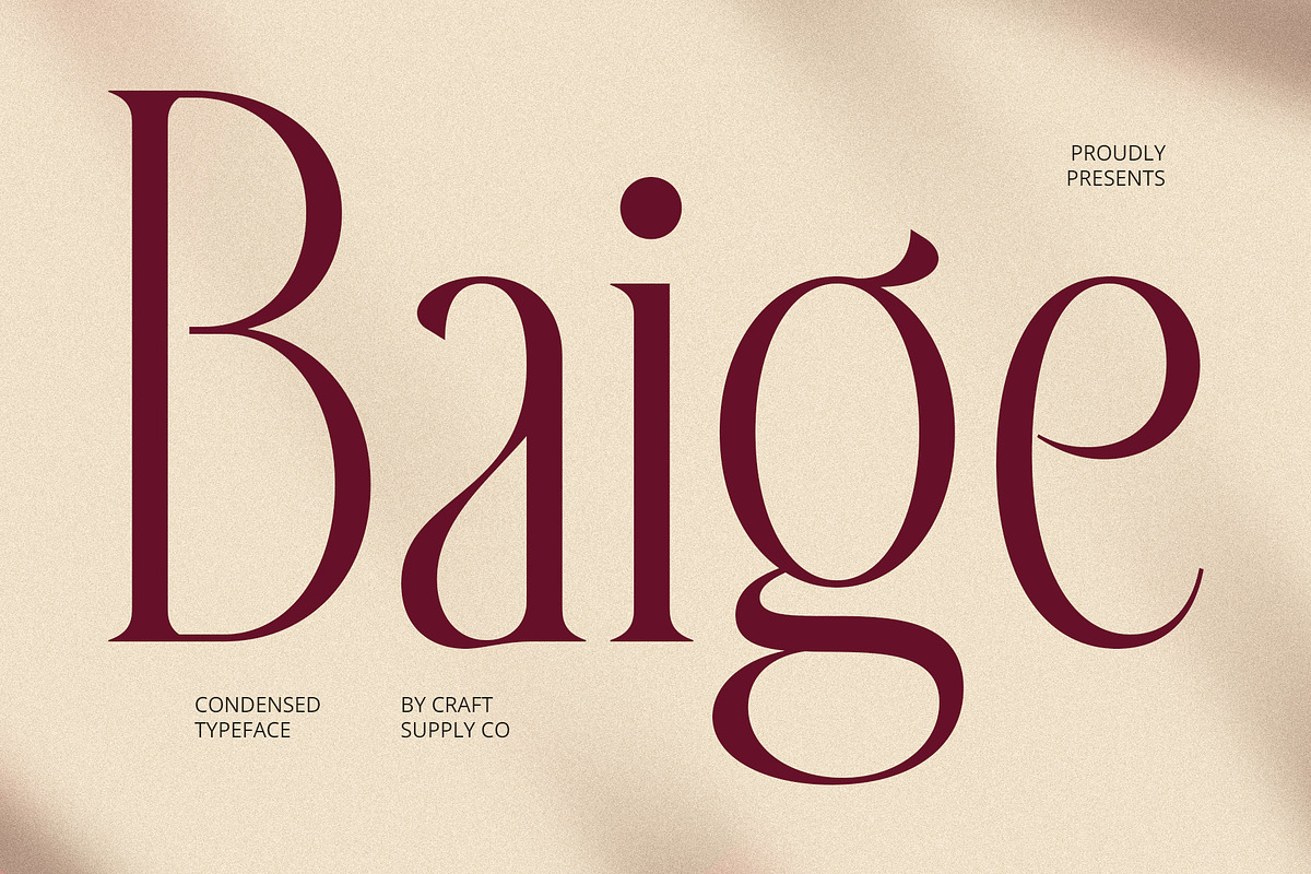 Baige – Condensed Font, a Serif Font by Craft Supply Co. (Photo 1 of 8)