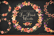 Antique Peach Floral Wreaths, an Illustration by Amanda Ilkov (Thumbnail 2 of 4)