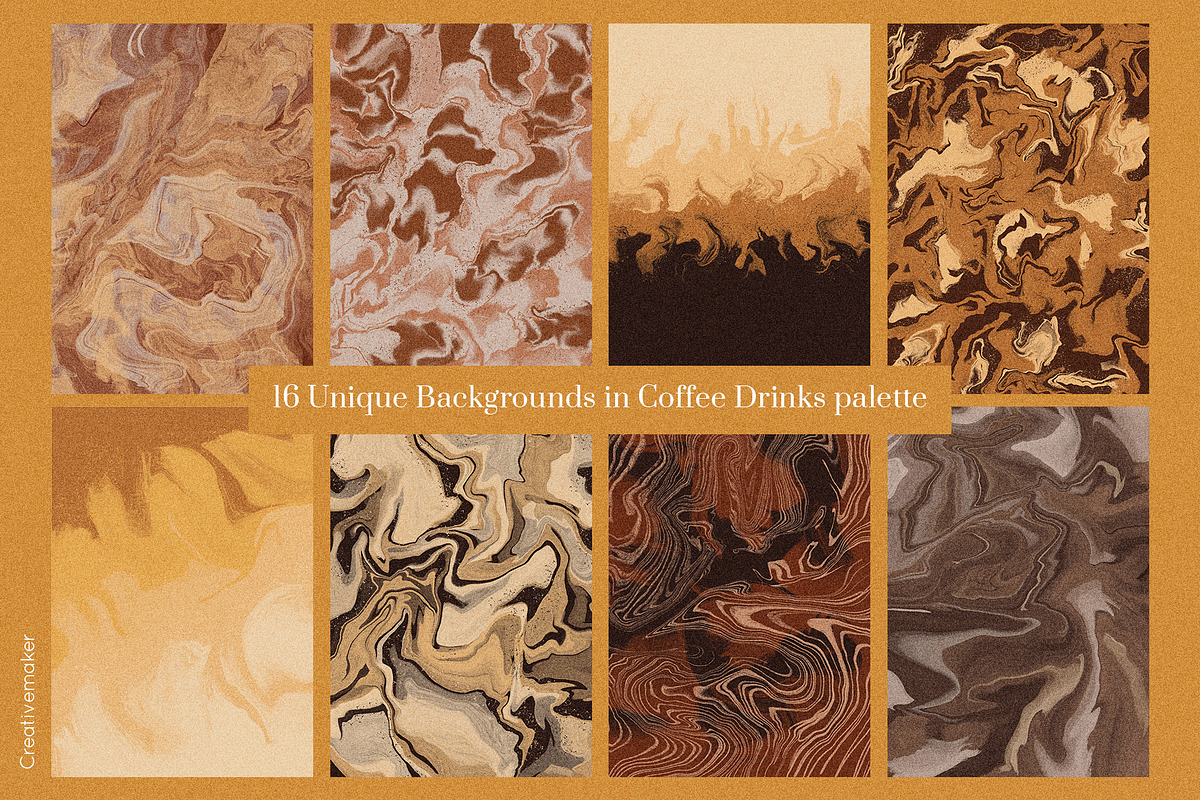 COFFEE ABSTRACT PATTERNS BUNDLE, a Texture Graphic by Creativemaker (Photo 7 of 21)