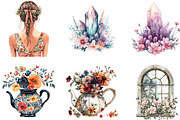 Watercolor Dark Blooms Clipart, an Illustration by Designking (Thumbnail 4 of 5)