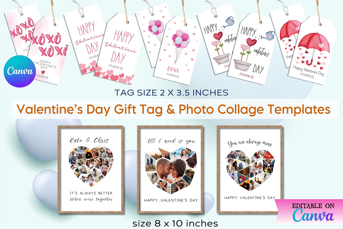 Valentines Gift Tag & Photo Collage, a Design Template by Adalin Shop (Photo 1 of 11)