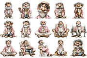 Whimsical Grandpa Clipart, an Illustration by OK Design (Thumbnail 3 of 6)