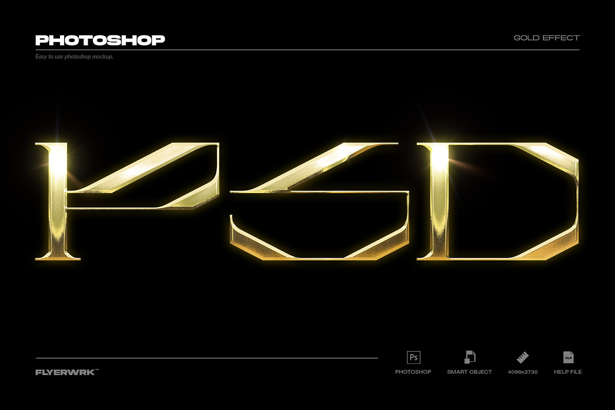 Gold Logo Mockup, a Product Mockup by FLYERWRK (Photo 4 of 4)