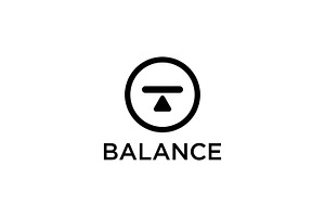 Circle with scales balance sign