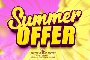 Summer Offer PSD 3D Editable Text