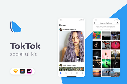 TokTok Social UI Kit, an UI Kit Template by Onur Kuru